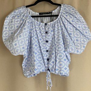 Ampersand Heart - Cropped Button Down Blouse -NEW